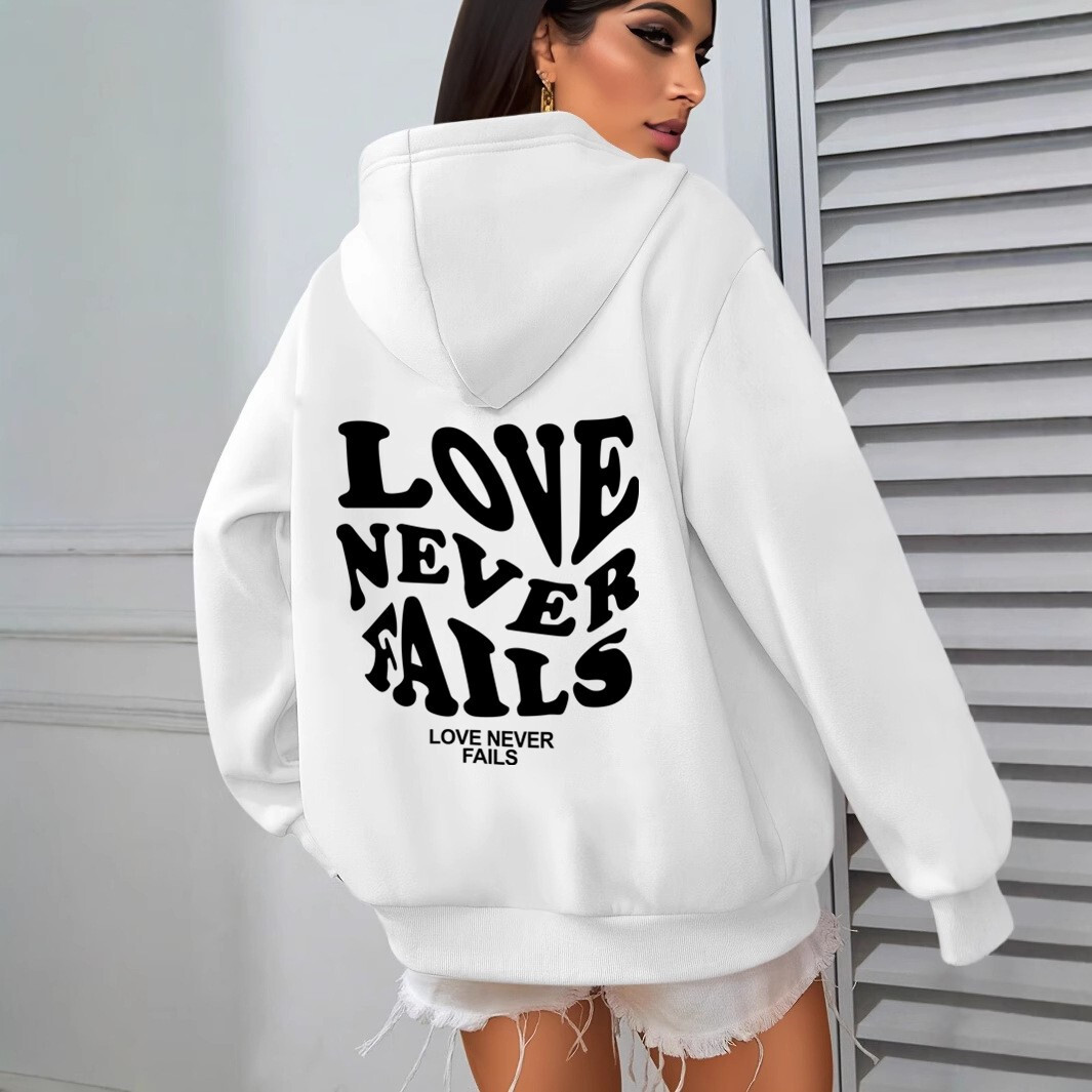 Designer hot selling women's versatile casual fashion LOVE pullover loose hooded sweatshirt