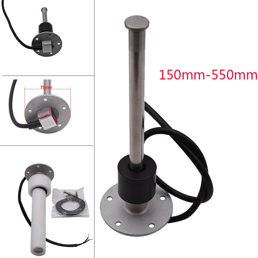 52MM Fuel Level Gauge for Marine Boat Yacht Fuel Level Sensors Water Level Sensors 0-190ohm Oil Liquid Tank Indiator 150MM 200MM
