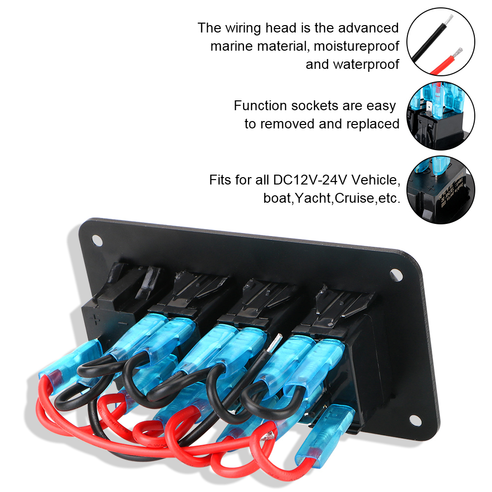 24V 12V Switch Panel 3 Buttons Car Toggle Light USB Chargers 3.0 Volt Tester Accessories for Boat Marine Caravan Truck Trailer