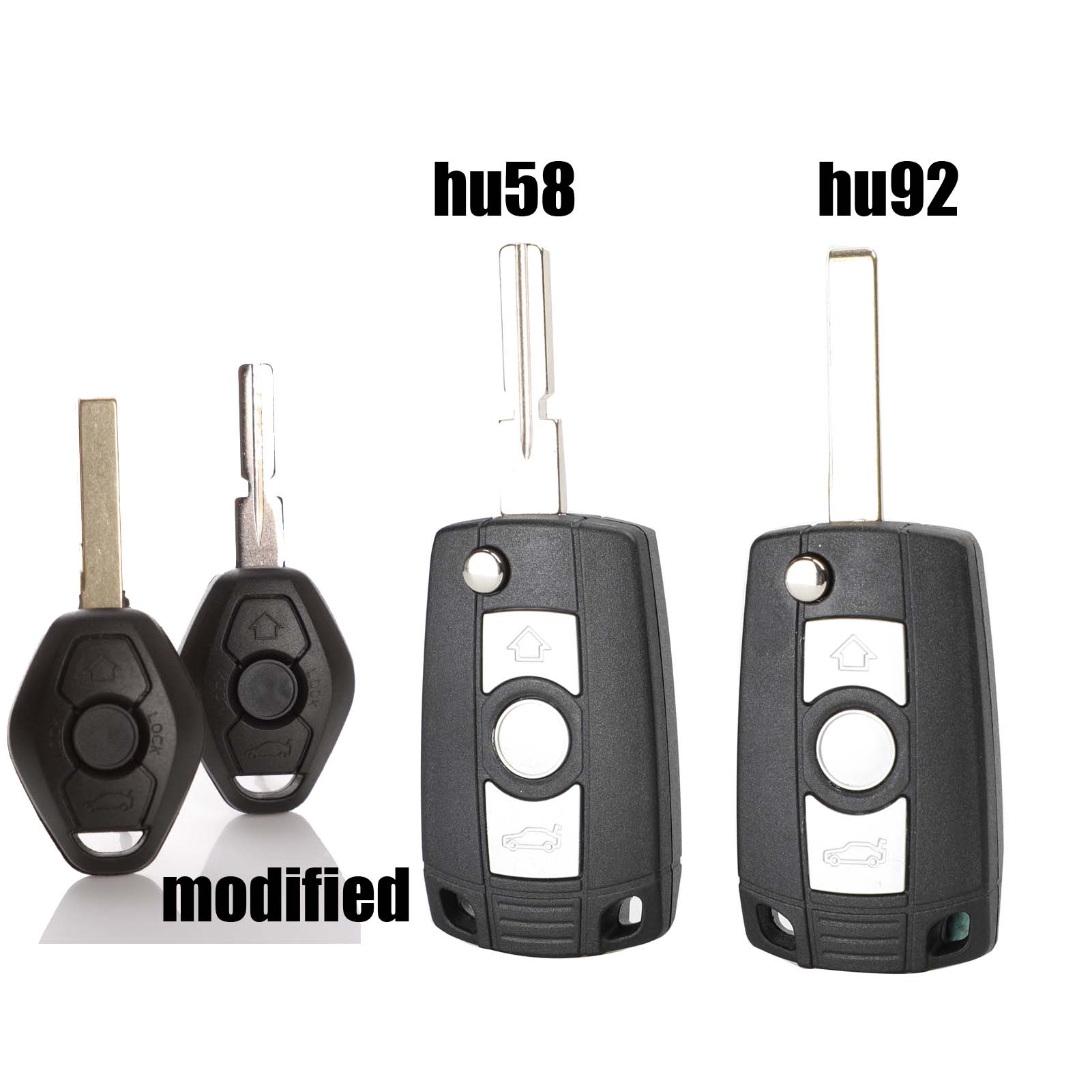 Jingyuqin 3 Buttons Remote Flip Key Shell For BMW E46 E60 E36 E38 E39 E53 E61 E63 E64 E81 E83 E85 E86 1/3/5/7 Series X3 X5 Z3 Z4