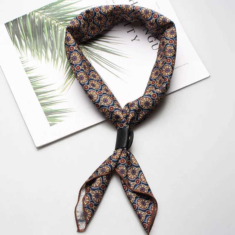 60*60cm Silk Mens Ladies Boys Girls Women Small Square Designer Scarf Men Luxury Accories Ascot Cravat Ties CravatX241109