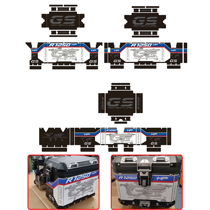 for BMW R1250GS R1250 R 1250 GS ADV R1200GS R1200 ADV Adventure Protector Cover Sticker Decal Set Suitable Aluminum BOX 1 Set
