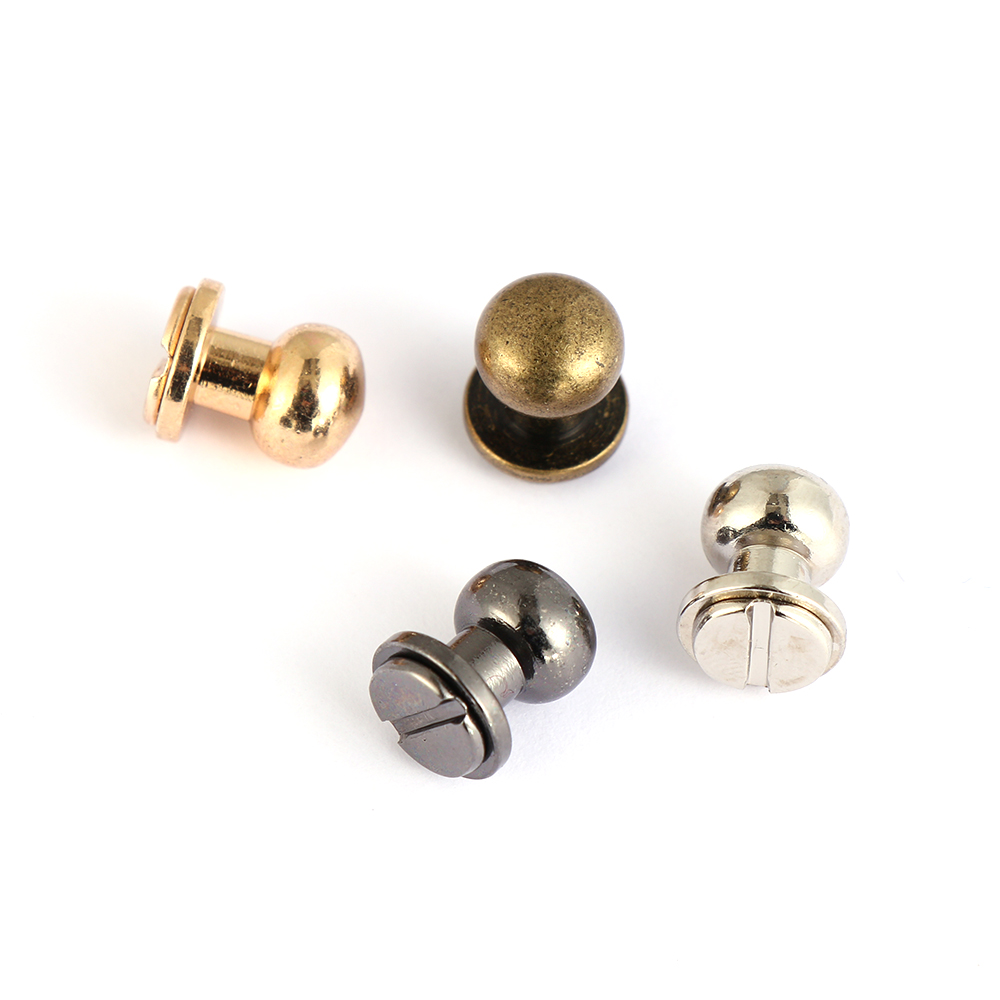 10pcs/bag Monk Head Screws Leather Craft Belt Wallet Solid Brass Nail Rivets Screws Bags Accessories Tacks Clothes Garment decor