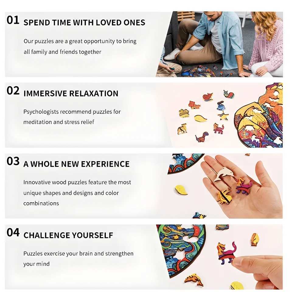 Unique Panda Wooden Jigsaw Puzzle Education Toy Gifts Wood Diy Crafts Puzzle Game Best Adult and Childrens Gifts W241109