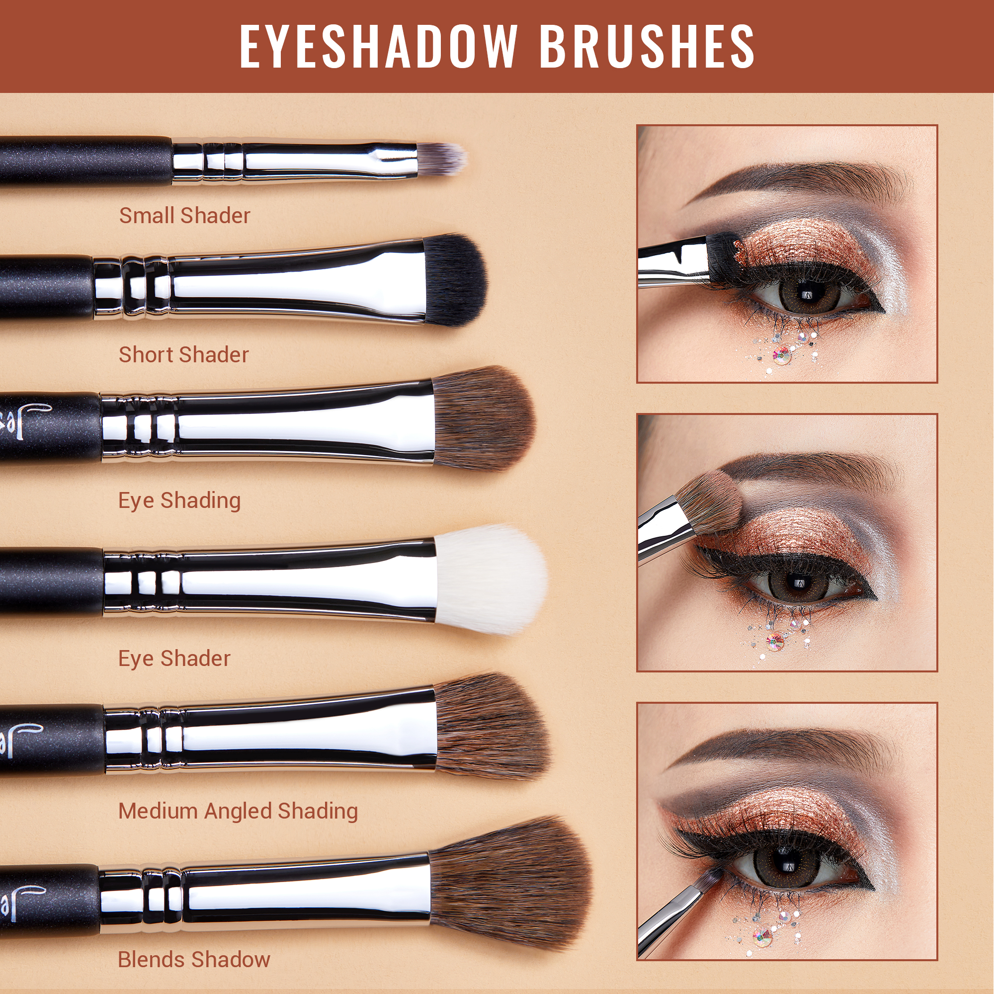 a e set pcs T Jessup Makeup Brushes Set Cosmetic tools Beauty Make up Brush Eyeliner Concealer Lip Pencil Black