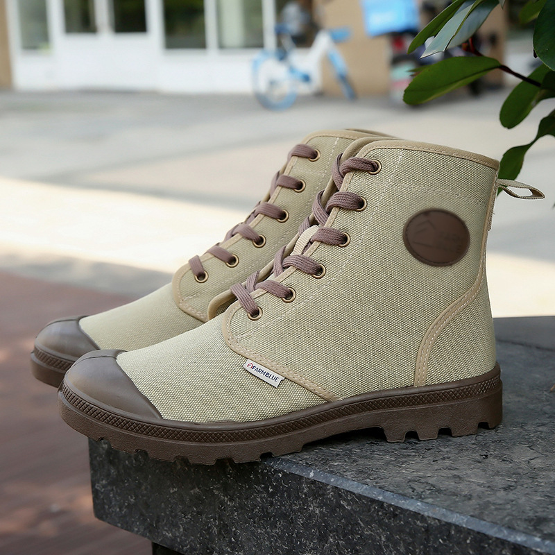 Canvas Men Shoes High Top Ankle Military Tactical Male Boots Casual Men's Sneakers All Seasons Unisex Denim Botas de Mujer eaba 's