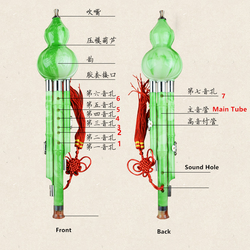 High Quality Chinese Hulusi Gourd Cucurbit Flute C/Bb Traditional Ethnic Chinese Music Instrument With Case Easy to Learn