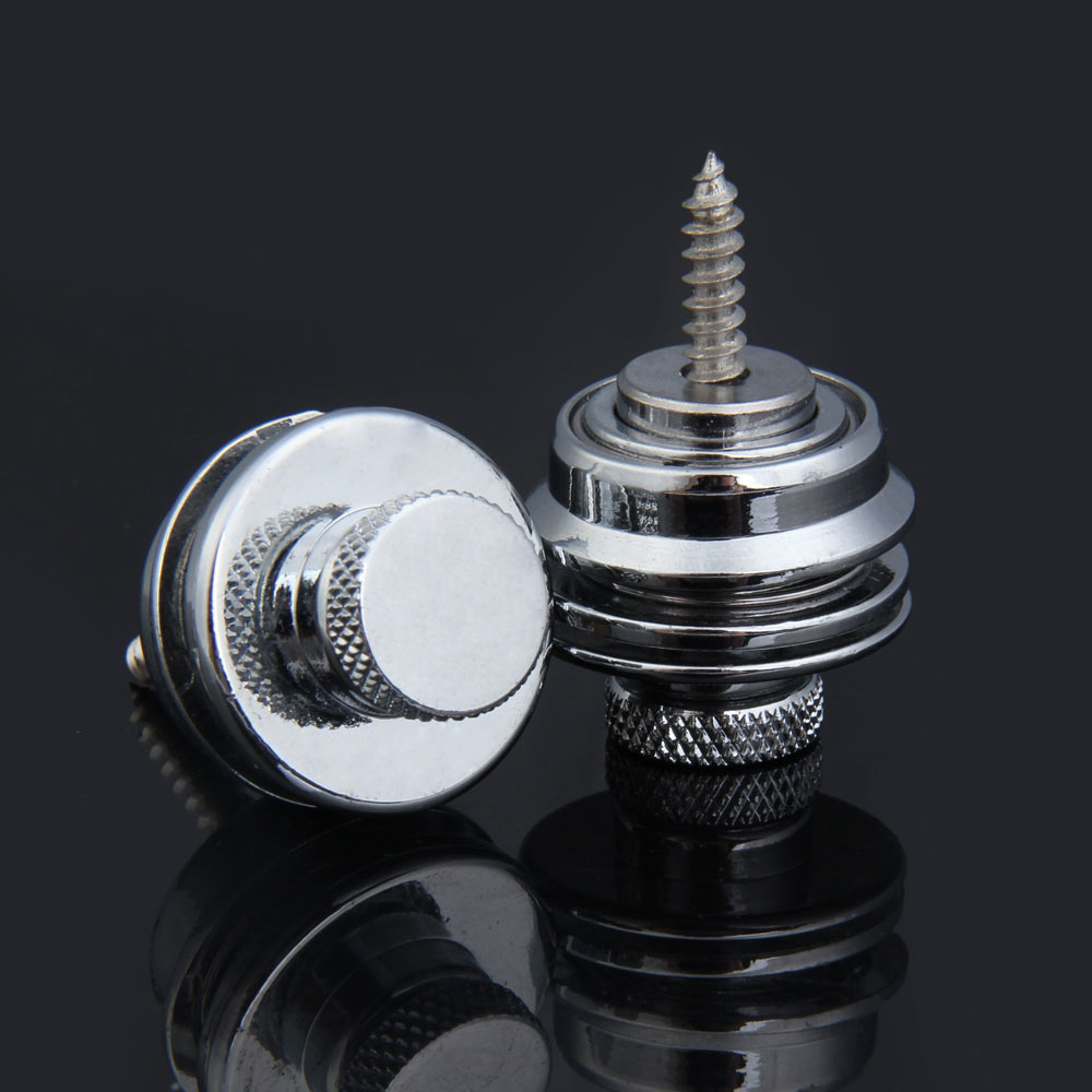 Electric Straplock ddmysmile 2Pcs Guitar Zinc Alloy Electric Guitars Strap End Nails Flat Head Replacement Musical Instrument Accessories Smile