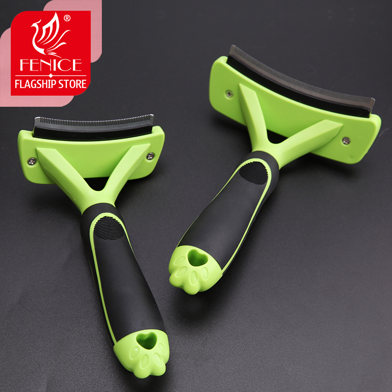 Fenice Self Cleaning Arc Wire Brush for Dog Cat Removes Hair Massages Pet Comb Grooming Supplies