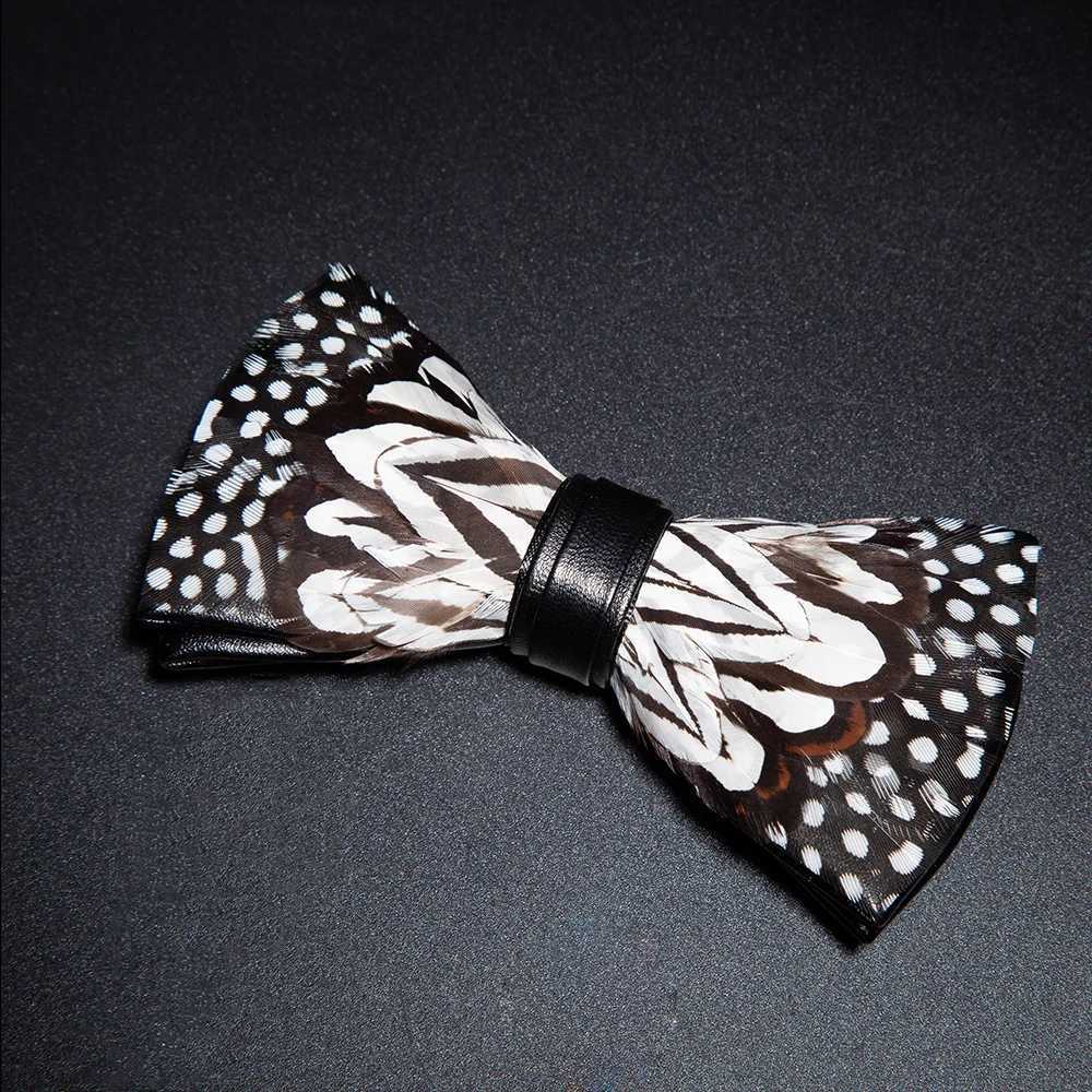 JEMYGINS New Design Mens Wedding Fashion Handmade Feather BowTie Gift for Birtay Party Men Bow Tie Suit AccoriesX241109