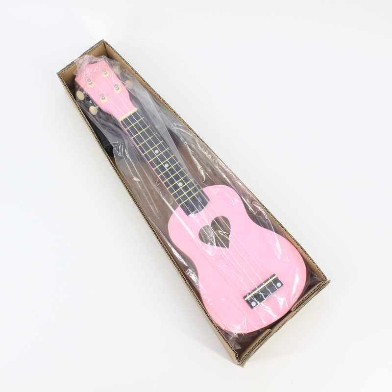 Hot Sale 21 inch Pink Ukelele Ukulele 4 Strings Hawaii Mini Guitar Heart-shaped Tone Hole Basswood Wood Uke