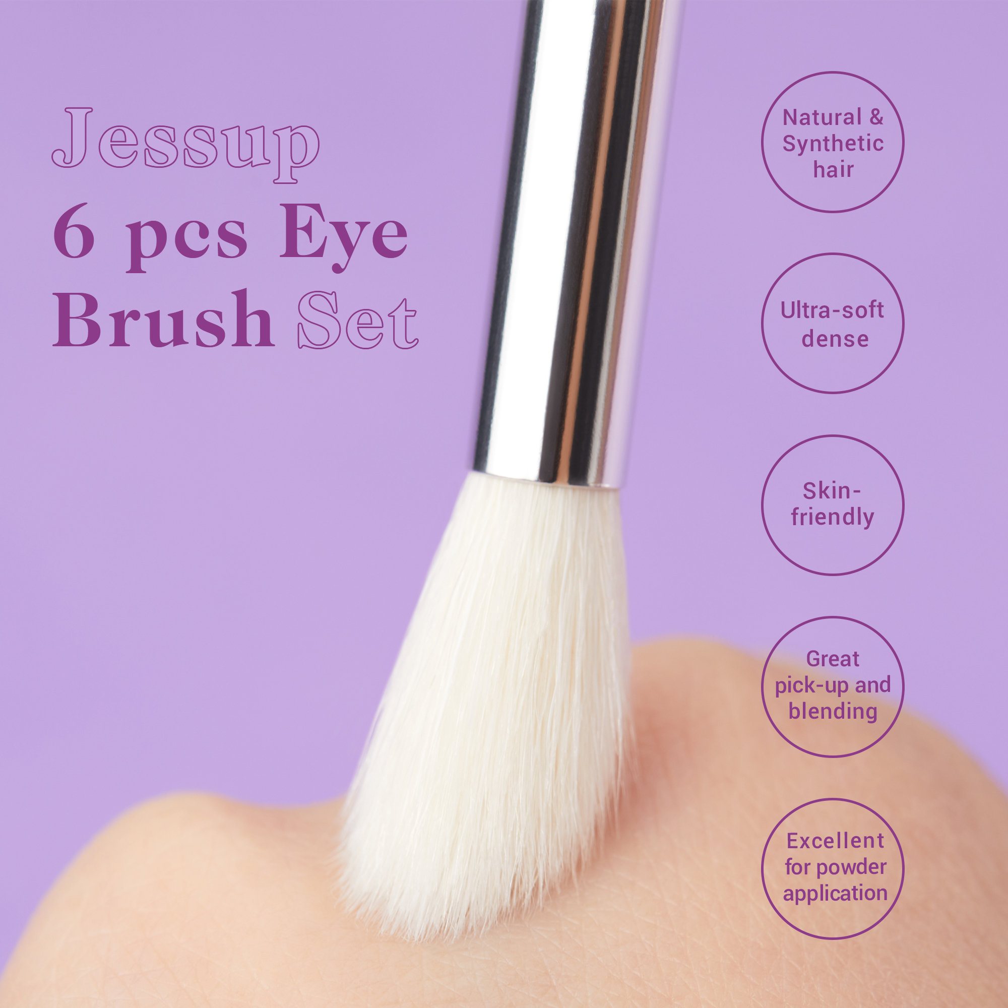 efaea Eye pcs Jessup Brushes set Professional Makeup Set Beauty Shadow Blending Natural synthetic hair Black Sier