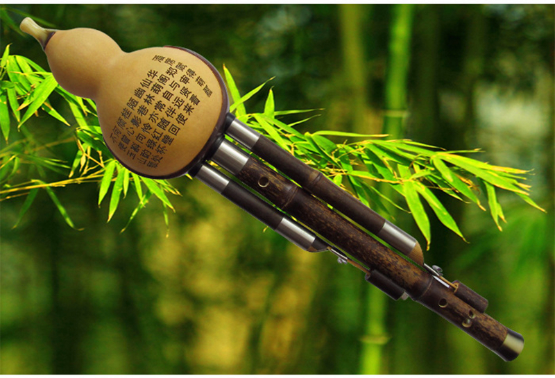 Black Bamboo ThreeTone Hulusi Flute Gourd Flauta Crashproof Calabash Flute Hulusi Folk Instrument Professional Calabash Hulusi