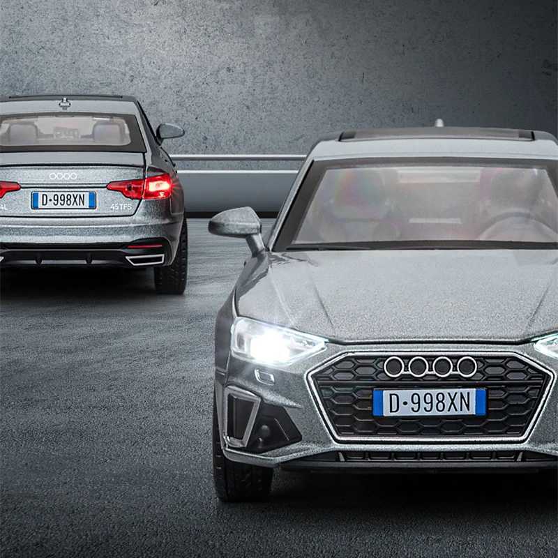 1 32 2024 AUDI A4 Alloy Car Model Diecast Metal Vehicles Car Model High Simulation Sound and Light Collection Childrens Toy GiftXJ241109