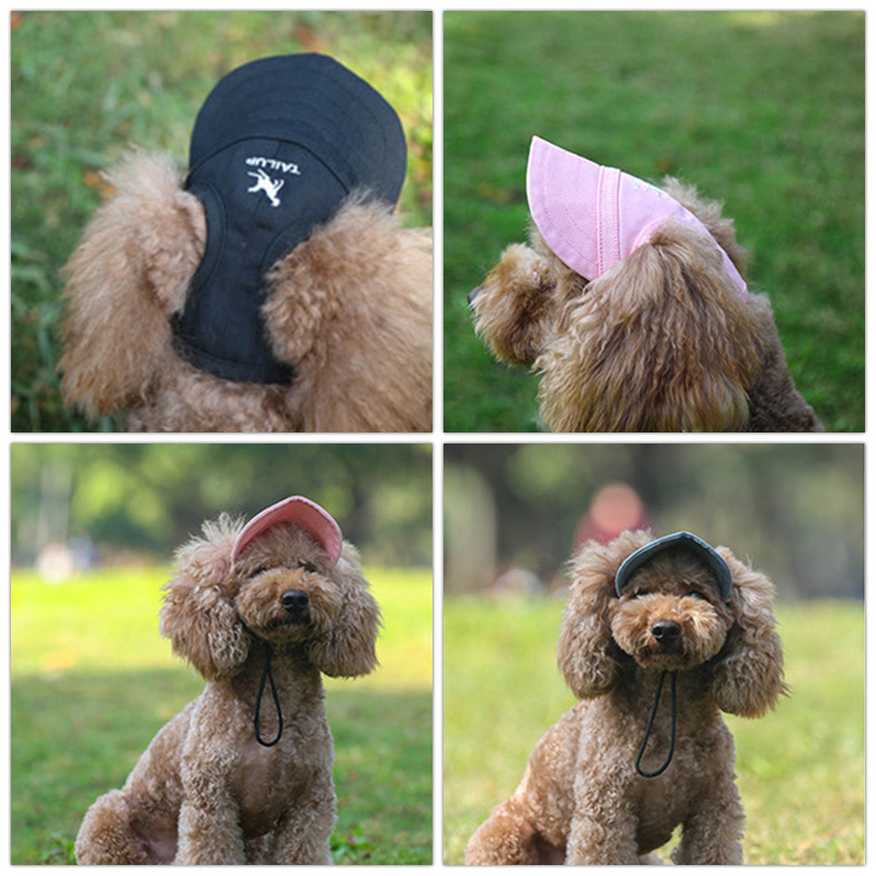 Dog Cap Adjustable Puppy Baseball Hat with Ear Holes Outdoor Sports Pet Sunhat Chihuahua French Bulldog Visor Hat Pet Supplies