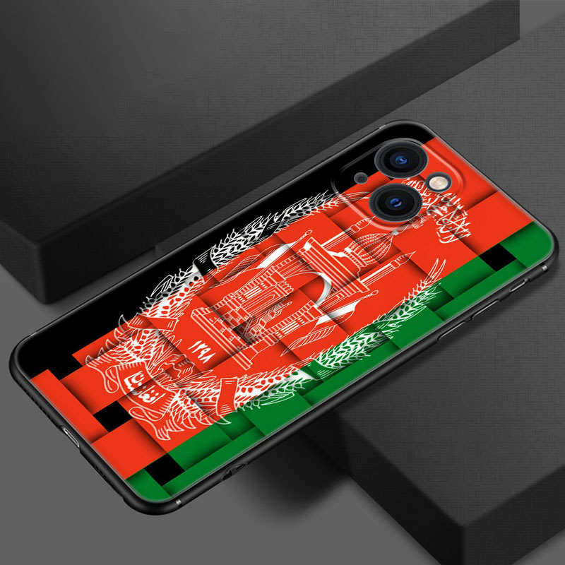 Afghan Afghanistan Flag Phone Case For Apple iPhone 13 12 Mini 11 Pro XS Max XR X 8 7 6S 6 Plus SE 2022 2020 5S 5 Black Cover