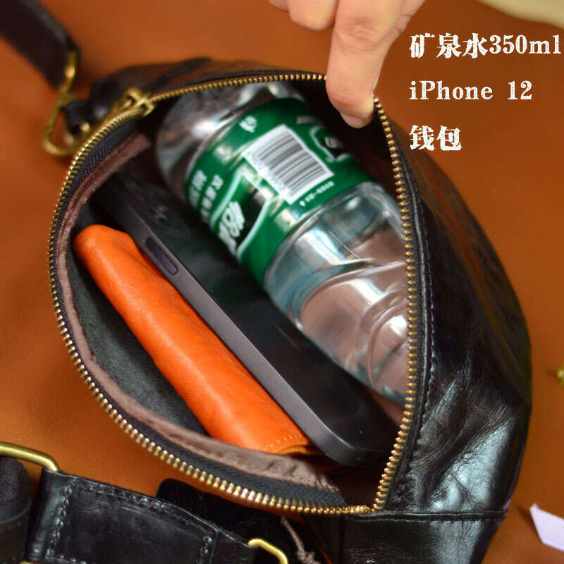 new vintage chest with vegetable tanned leather mens casual mobile phone bun top layer cowhide crossbody bag spor