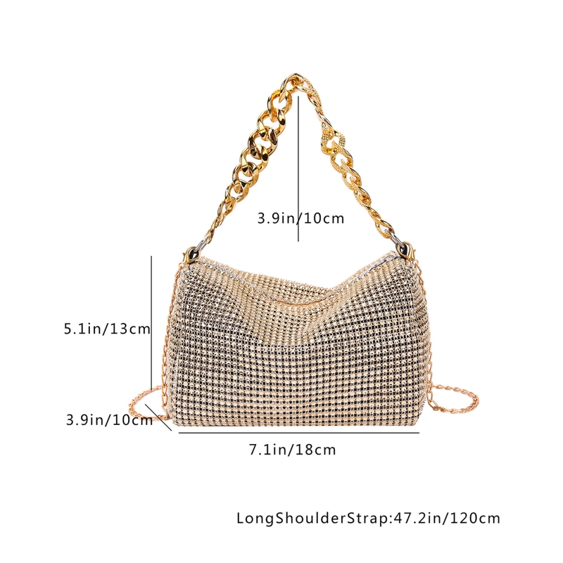 Rhinestone Crossbody Shoulder Handbag Evening Bag for Valentine's Da