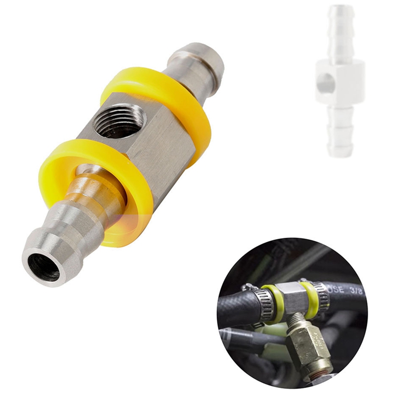 Universal Fuel Pressure Gauge 1/8 NPT(140 Psi) with 3/8 Inch Fuel Line Fuel Pressure Gauge Sensor T-Fitting Adapter