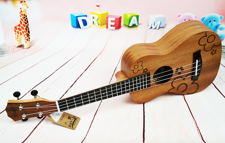 SevenAngel 23" Ukulele Concert Acoustic Mini guitar Rosewood Fretboard Uke 4 strings Sapele Electric Ukelele Built in Pickup EQ