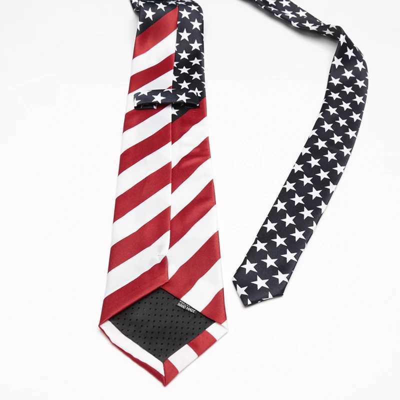 Fashion Classic Artificial Silk Star Striped American Flag Mens Necktie for Man Wedding Performance Tie for Busin Party TiesX241111