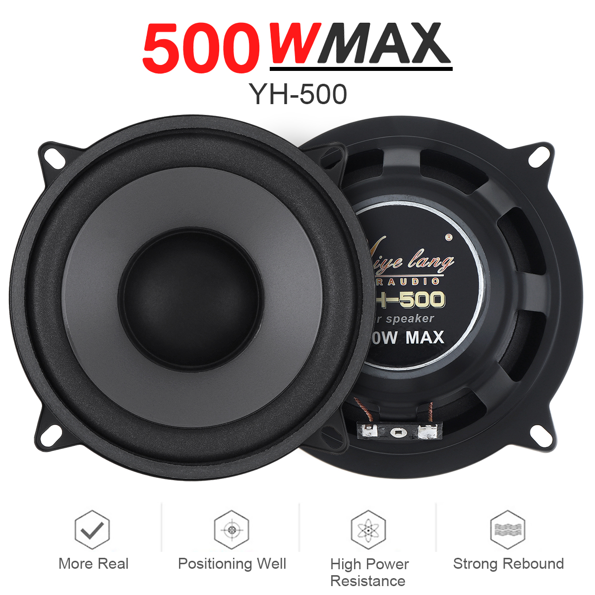 5 Inch 500W Car Speaker 2-Way HiFi Coaxial Auto Door Music Stereo Full Range Frequency Subwoofer Car Audio Automotive Speakers