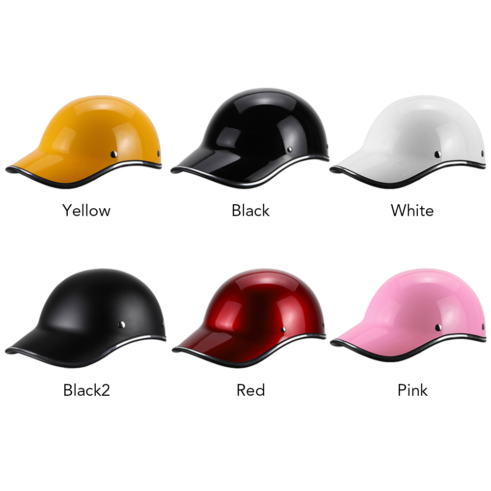 Baseball Cap Motorcycle Helmets Bike Scooter Half Open Face Protective Helmet Hard Hat-Safety Unisex Racer Helmet Baseball Cap