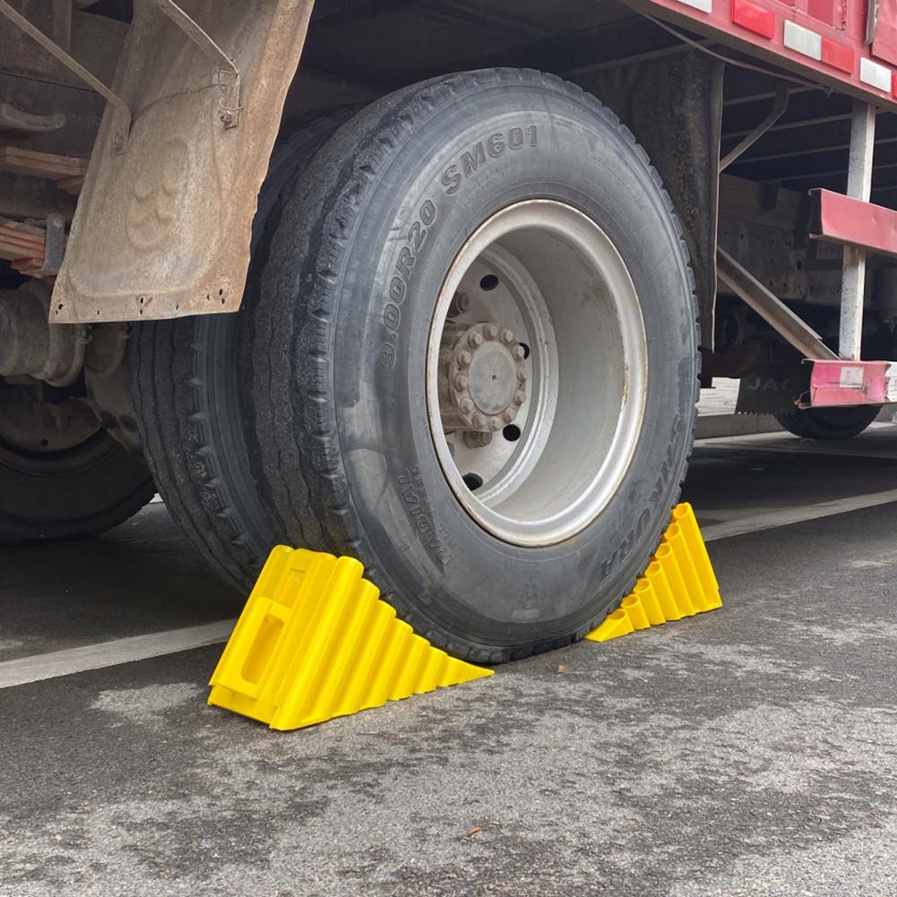 Portable Wheel Chock Heavy Duty Vehicle Car Truck Wheel Tire Chock Stop Block Anti-slip Honeycomb Base Tire Support Pad Yellow