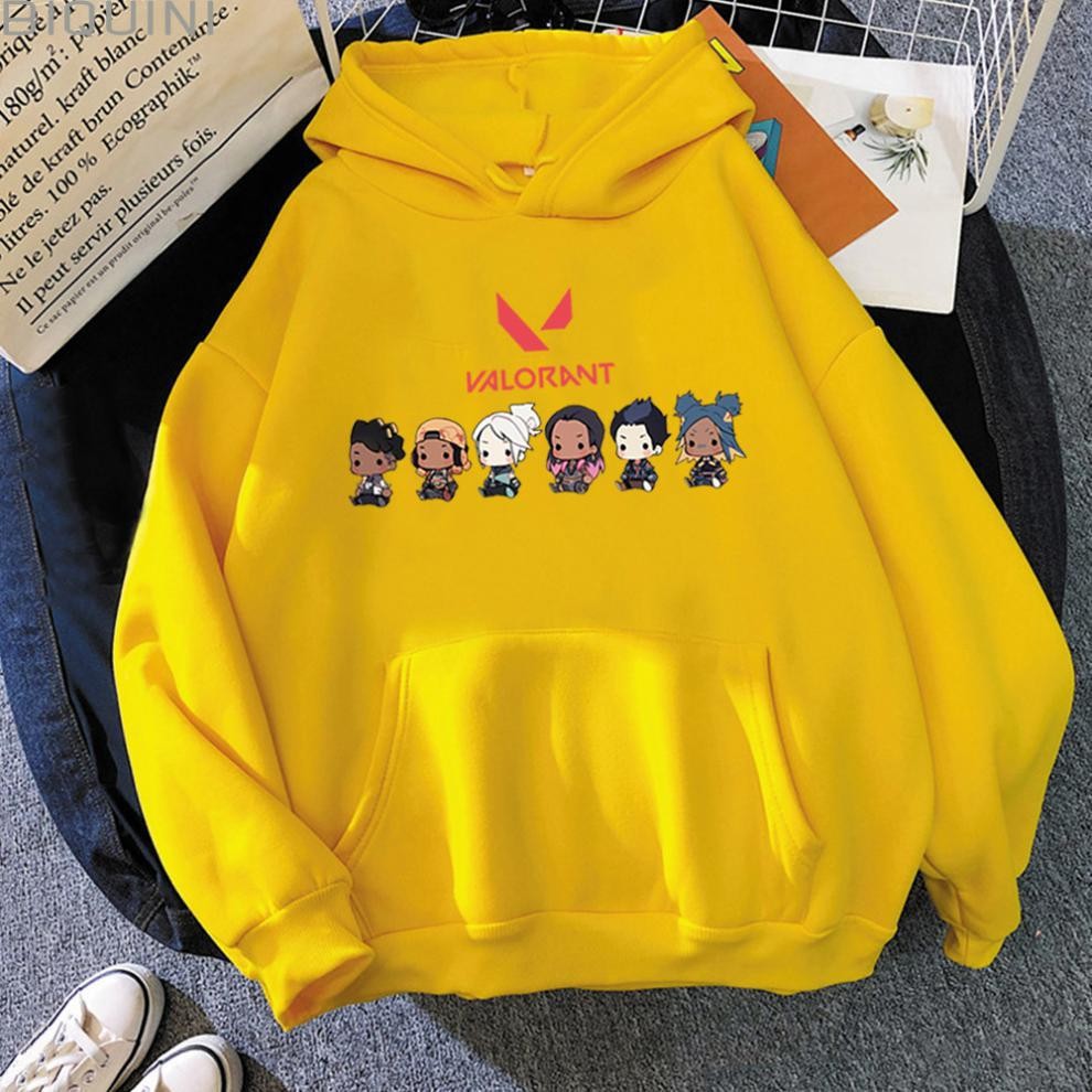 Women's Hoodies Valorant Game Cartoon Printed Men/Women Harajuku Kawaii Unisex Long Sleevec Aesthetic Pullover Female Sweatshirts Cute