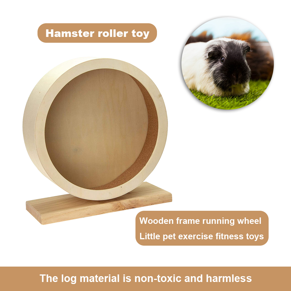Hamster Running Wheel Golden Bear Mute Wooden Belt Bracket With Cork Pad Roller Sports Pet Sports Balance Toy Pet Supplies