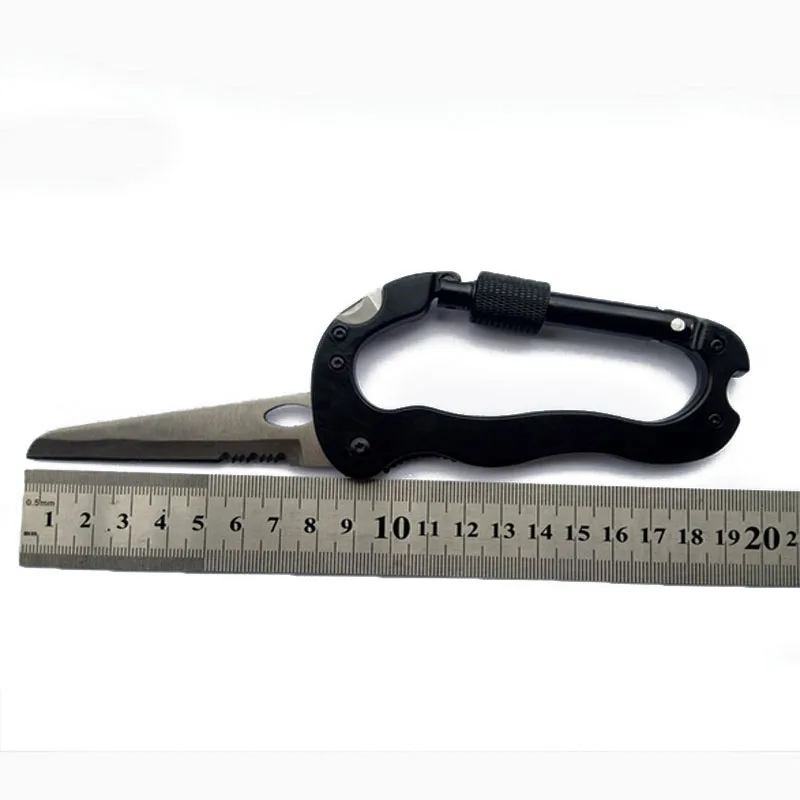 Multifunctional Self Defense Tools Climbing Carabiner Security Hook Gear Buckle Outdoor Safety defensa personal Tactical Knife