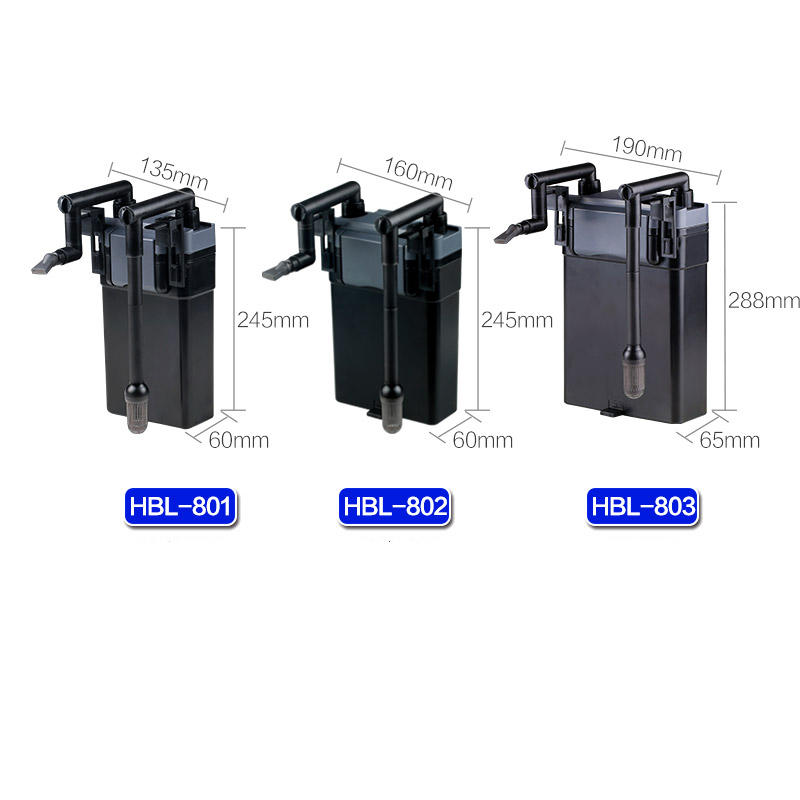 SunSun HBL 801 802 803 Hang On Waterfall Filter Skimmer 500l/h 20-40cm Aquarium Tank 6W Multi-stage Fish Filter Adjustable Flow