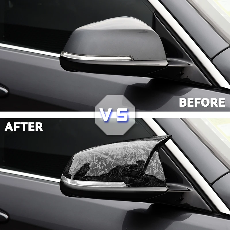 1Pair new Side Rearview Wing Mirror Cover Caps For 1 2 3 4 Series F20 2025 F30 F31 F32 F34 F36 E84 2014 -2018 ABS Gloss Black