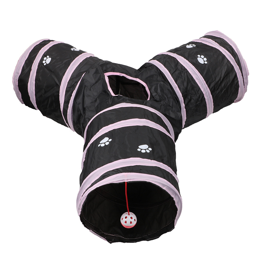Funny Pet Cat Tunnel Tunnel Tubes 3 Holes Play Tubes Balls Pet Supplies Kitten Toys 2 Colors Foldable Storage