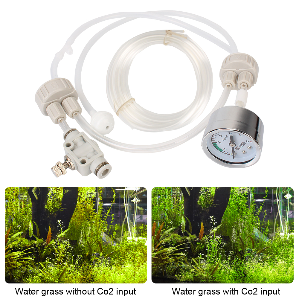 With Pressure Air Flow Device For Fish Tank Water Grass Aquarium Supplies CO2 Generator System Kit DIY CO2 Valve Diffuser