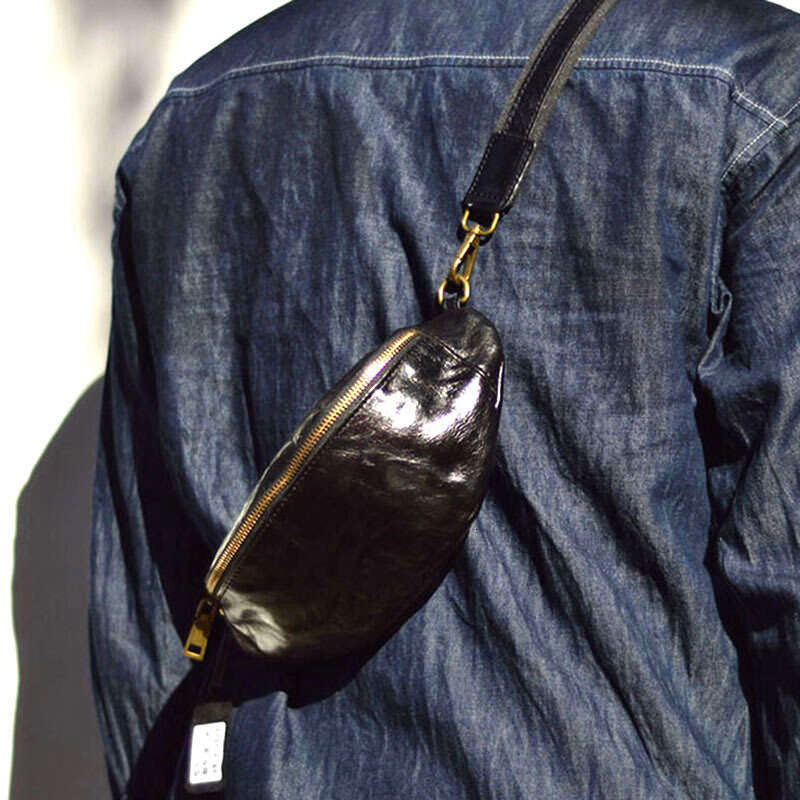 new vintage chest with vegetable tanned leather mens casual mobile phone bun top layer cowhide crossbody bag spor