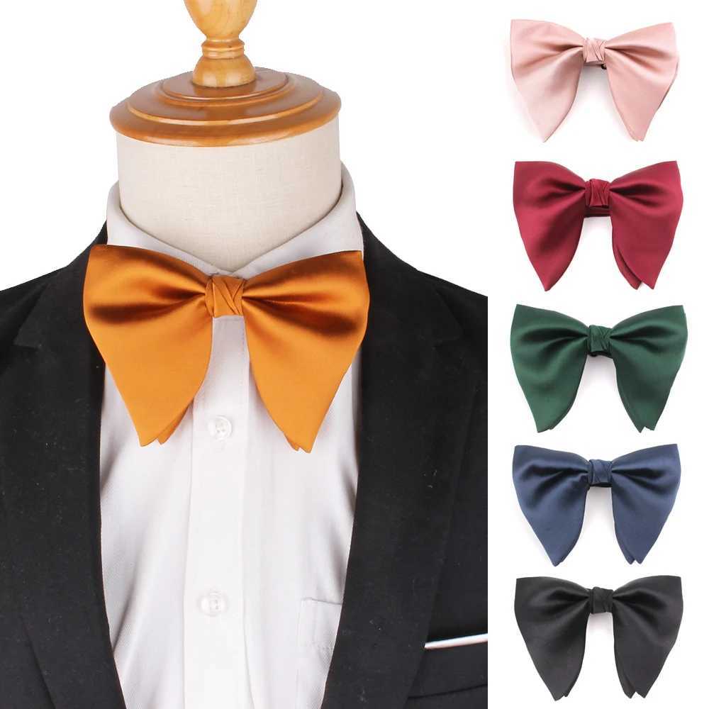 Solid Tie Men New Bowtie Adjustable Oversize tie For Wedding Groom Big Bow ties Butterfly Mens GiftsX241109
