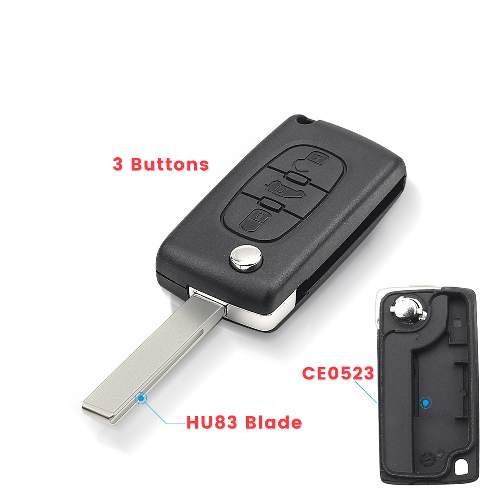 KEYYOU 1PCS Flip Remote Van Car Key For Peugeot Partner Expert Citroen Berlingo Dispatch (Van) Folding Ce0523 ce0536 HU83 VA2