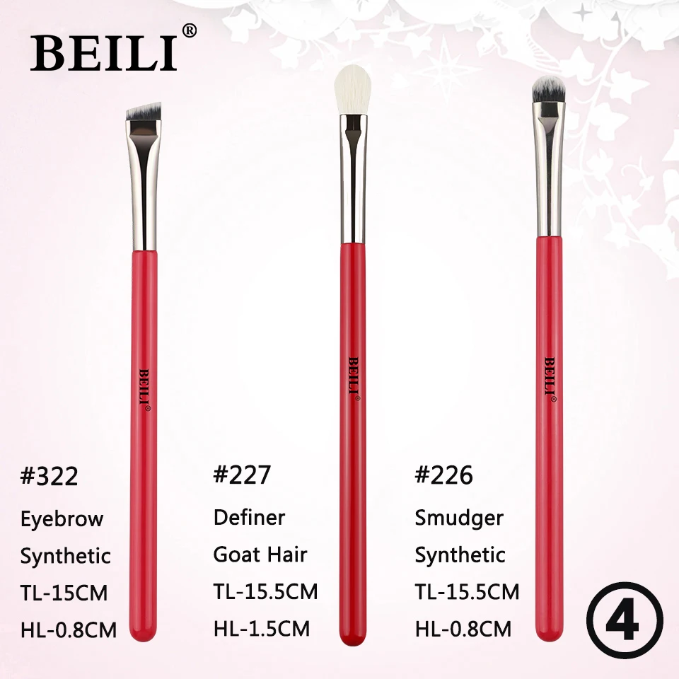 baf Ambe PCS Eye BEILI Pofessional Makeup Bushes Set Eyeshadow Bush Cosmetics Eyeshade Eyebow Eyeline Natual Hai Make Up shadow shade bow