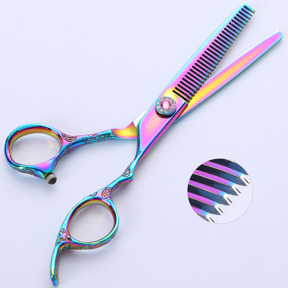 Fenice 6 inch Professional Purple Pet Dog Grooming Scissors Set Cutting&Thinning Shears Set Animal Haircut Scissors Kit