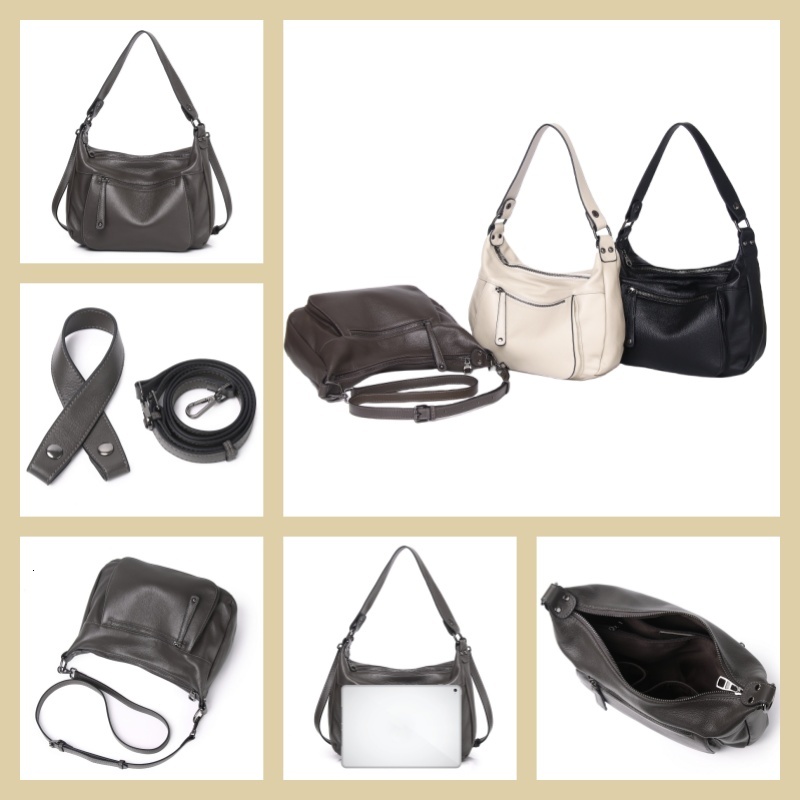Fashion Genuine Leather Shoulder Bags Casual Versatile Cross Body Handbags Purses Cowhide Women Bag Genuine Leather Zipper Style Check BagVoyage