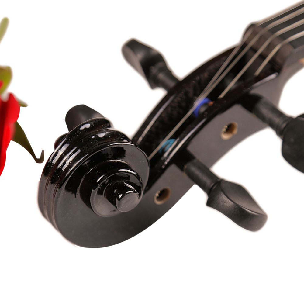 TONGLING Oil Varnish Beginner Black Violin Maple Wood Student Fiddle Violino Bow Shoulder Rest Case