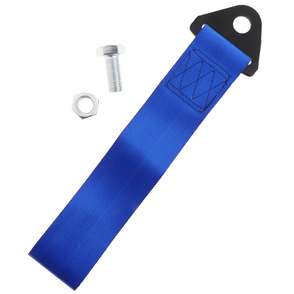 Car Automotive Tow Strap Set Front & Rear Bumper Hook Up To 10,000 LBS