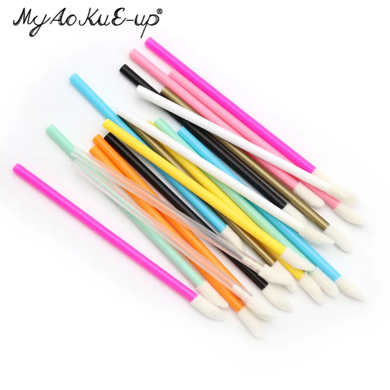 e pcs Brushes Colored Lip Disposable Make Up Brush Cosmetic Lipstick Mascara Gloss Wand Tool Portable Makeup stick up