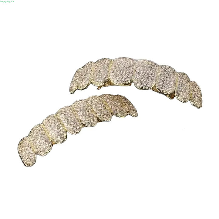 Custom 14k Solid Gold Grill Vvs Moissanite Dia Hip Hop Iced Out Teeth Grillz solid