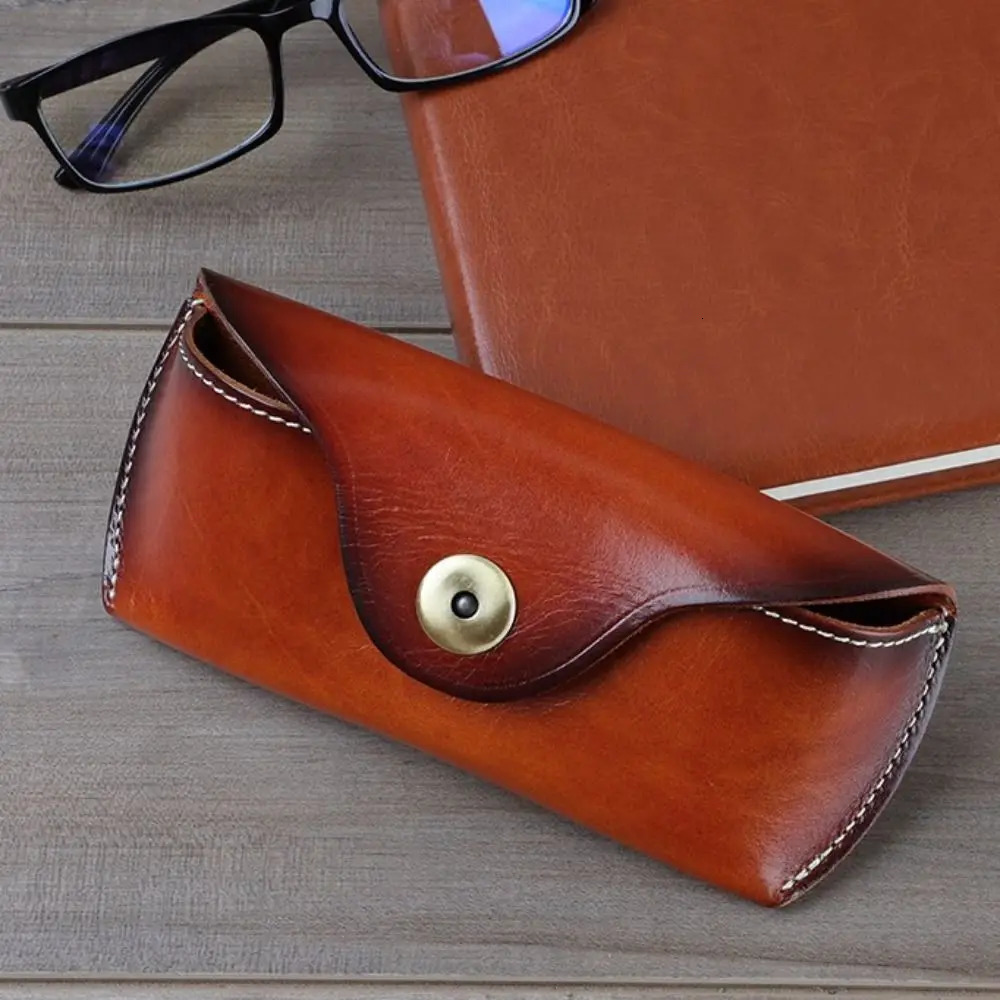Leather eyeglass bag for glasses high-quality handmade goggles with glasses sunglasses protective cover 241108CJ