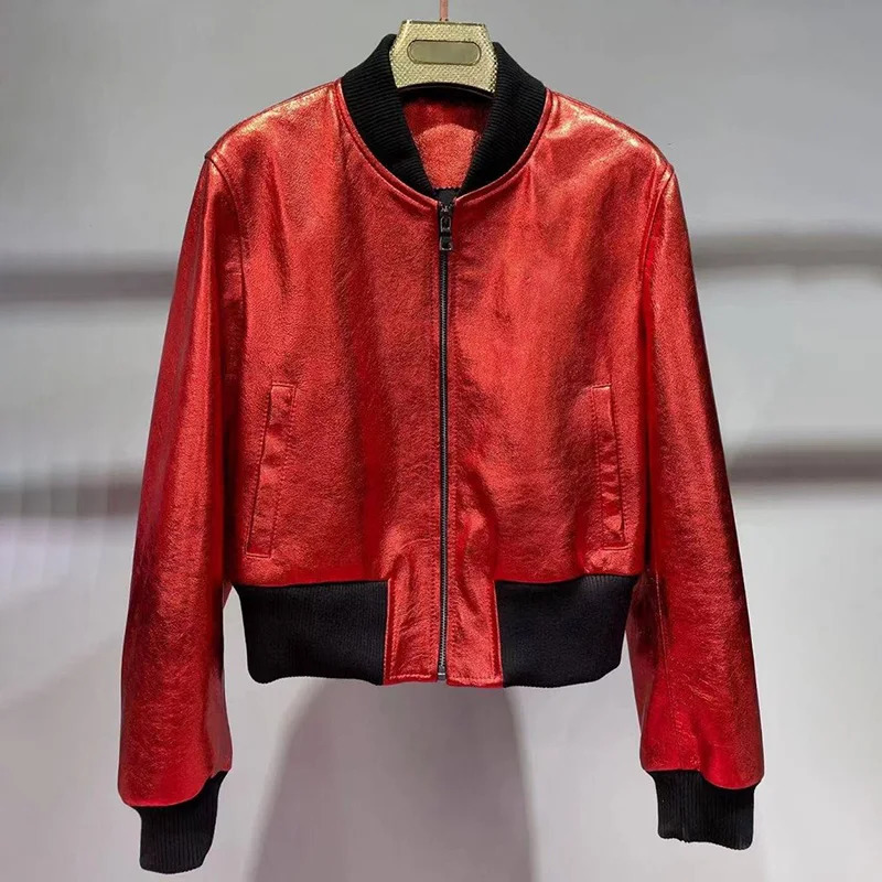 Spring Autumn Genuine Leather Jackets Real Leather Coats Women Jackets Female Sheep Leather Outwear FG5439 240408