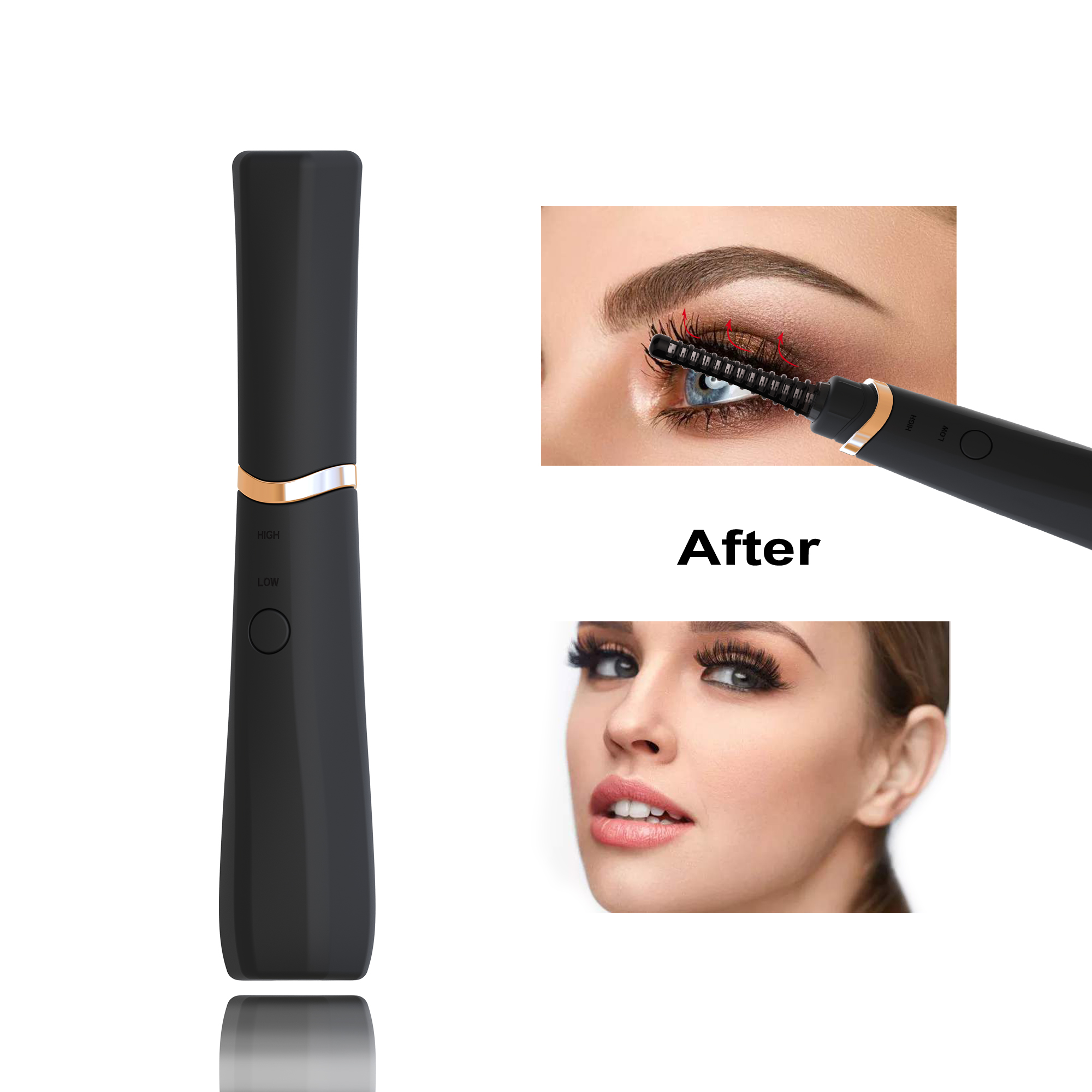b Electric Heated Eyelash New TinWong Curler USB Rechargeable Portable Long Lasting