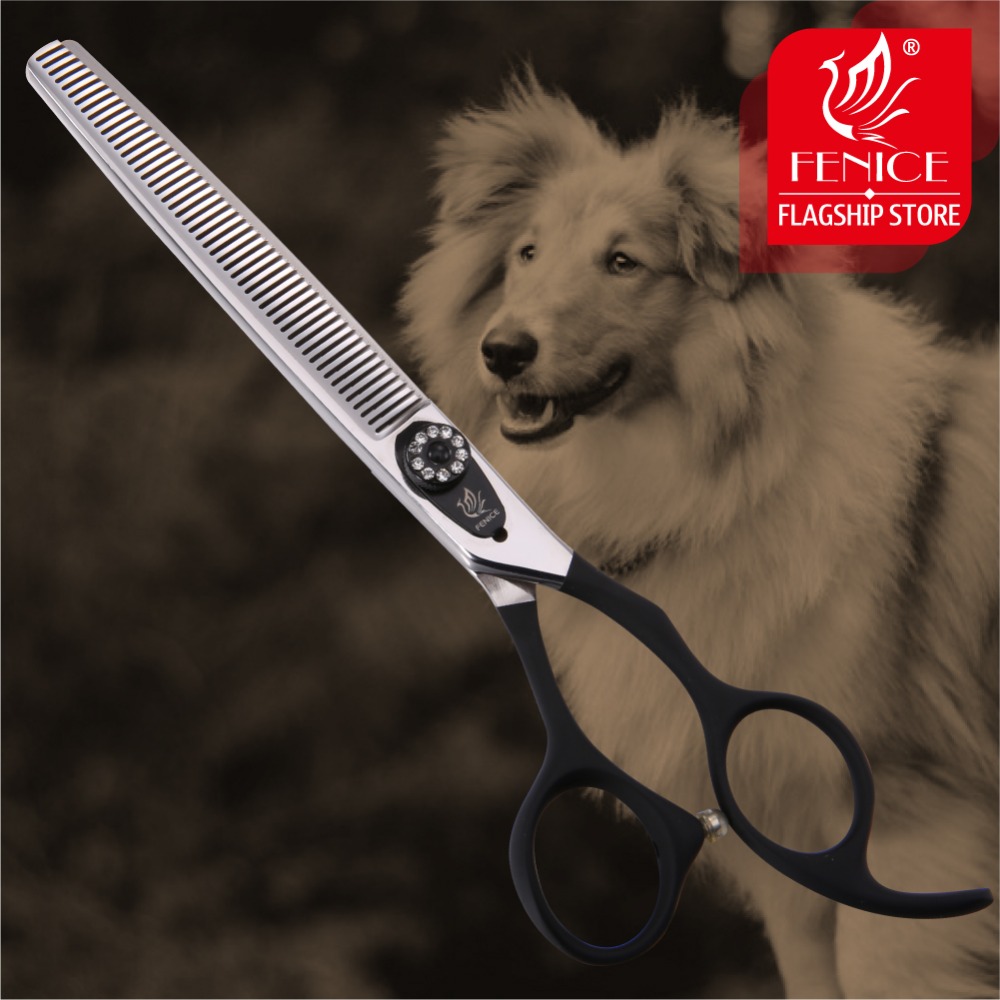 Fenice High Quality 7/7.5 inch dog grooming thinning scissors in dog shears makas tijeras thinning 35%