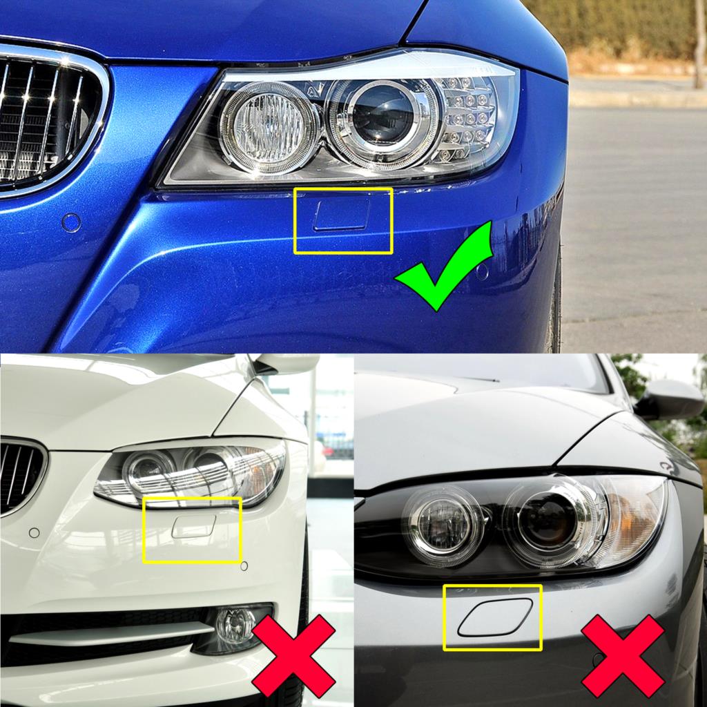Front Bumper Headlight Washer 2025 Nozzle Cover For E90 new E91 328xi 320i 325i 335i 325xi R&L Cap 61677211209 61677211210 Unpainted